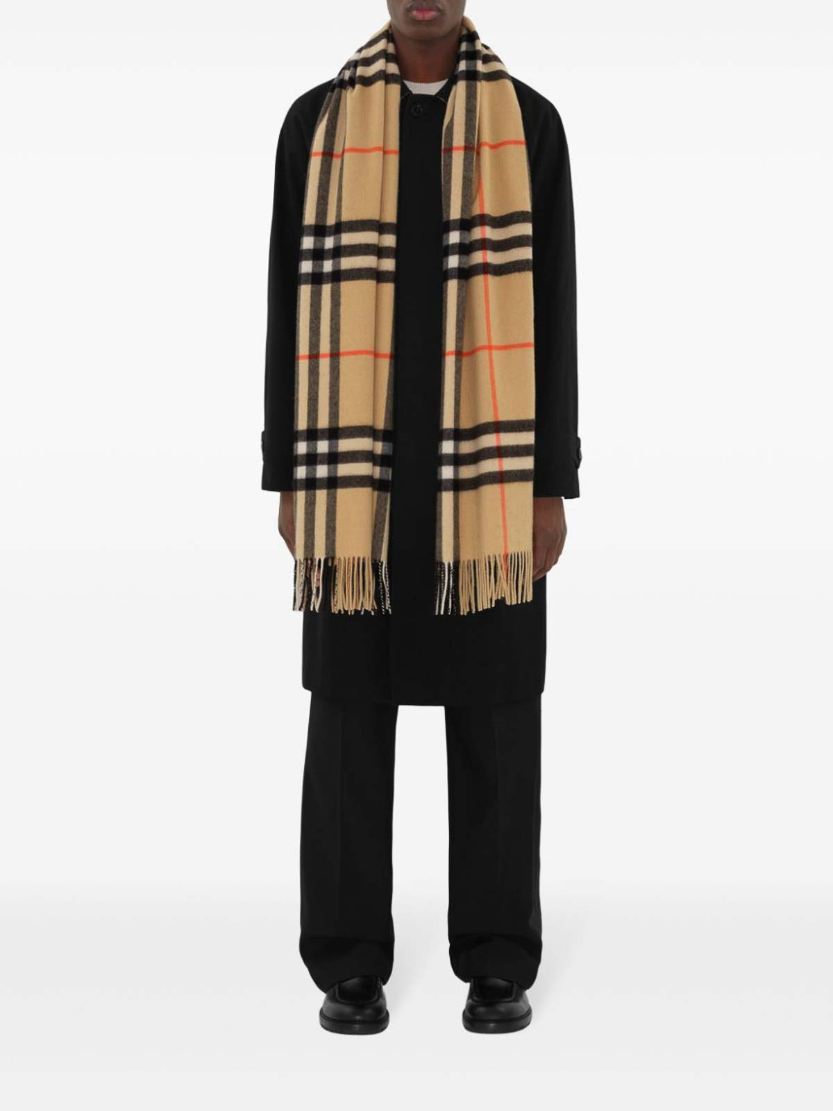 Shop Burberry Scarfs In Beige