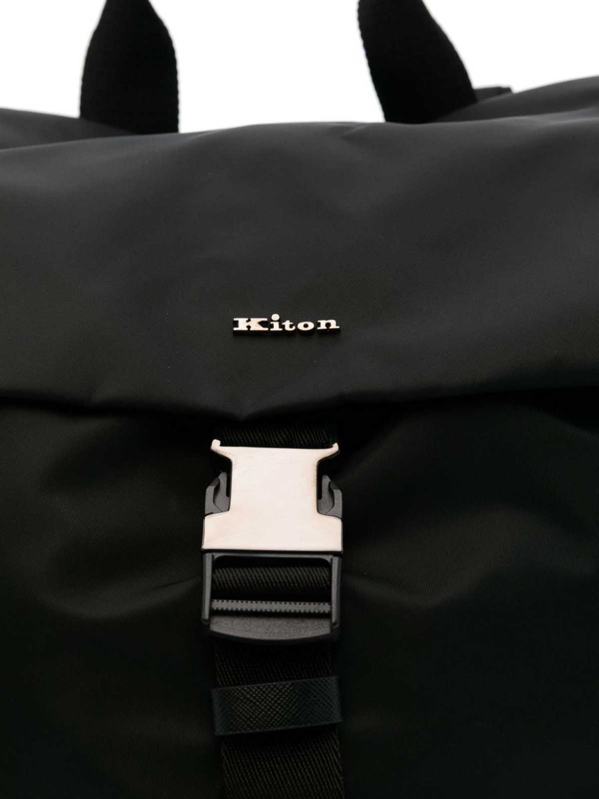 Shop Kiton Logo Bag In Black