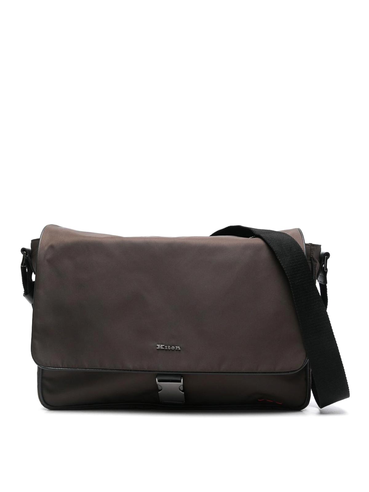 Shop Kiton Logo Bag In Brown