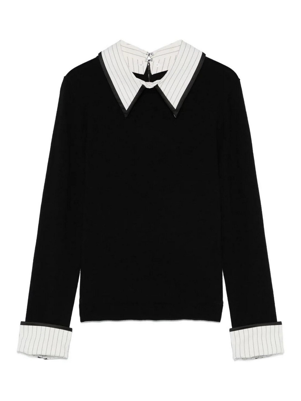 ALICE AND OLIVIA STRIPE COLLAR SWEATER