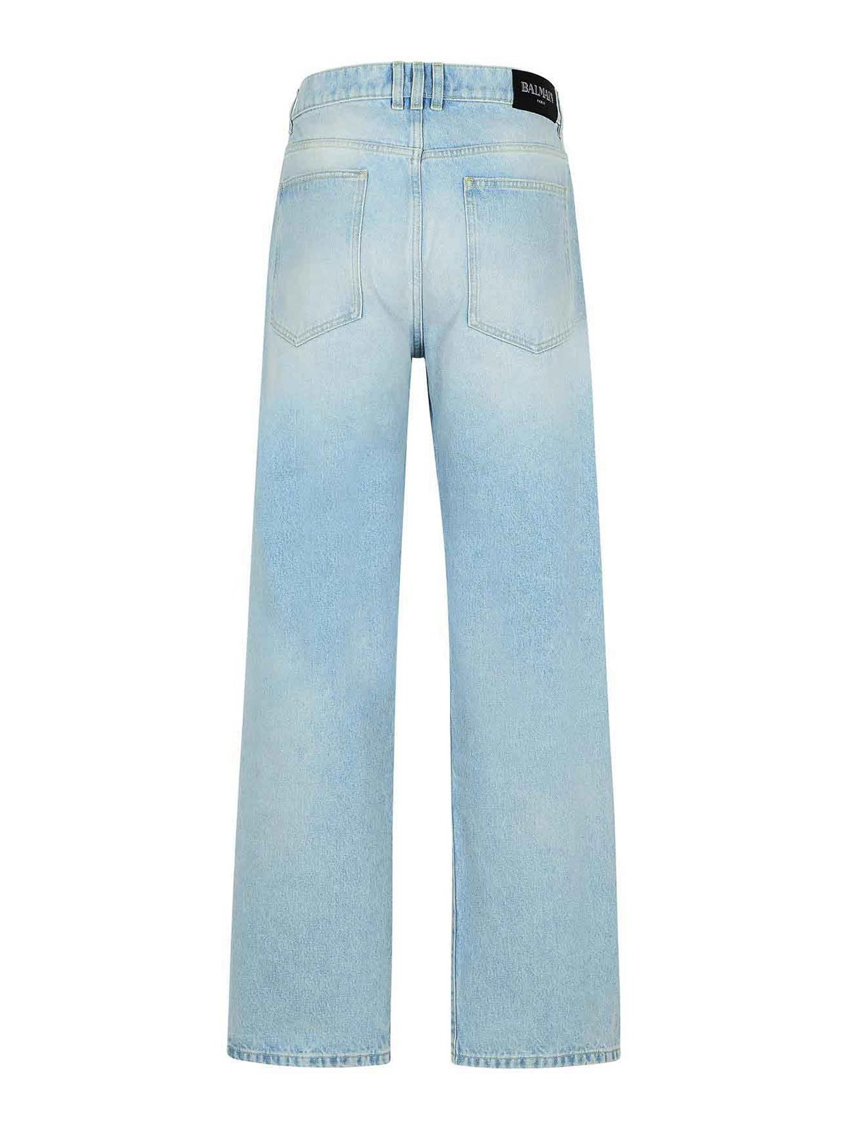 Shop Balmain Light Blue Denim Jeans