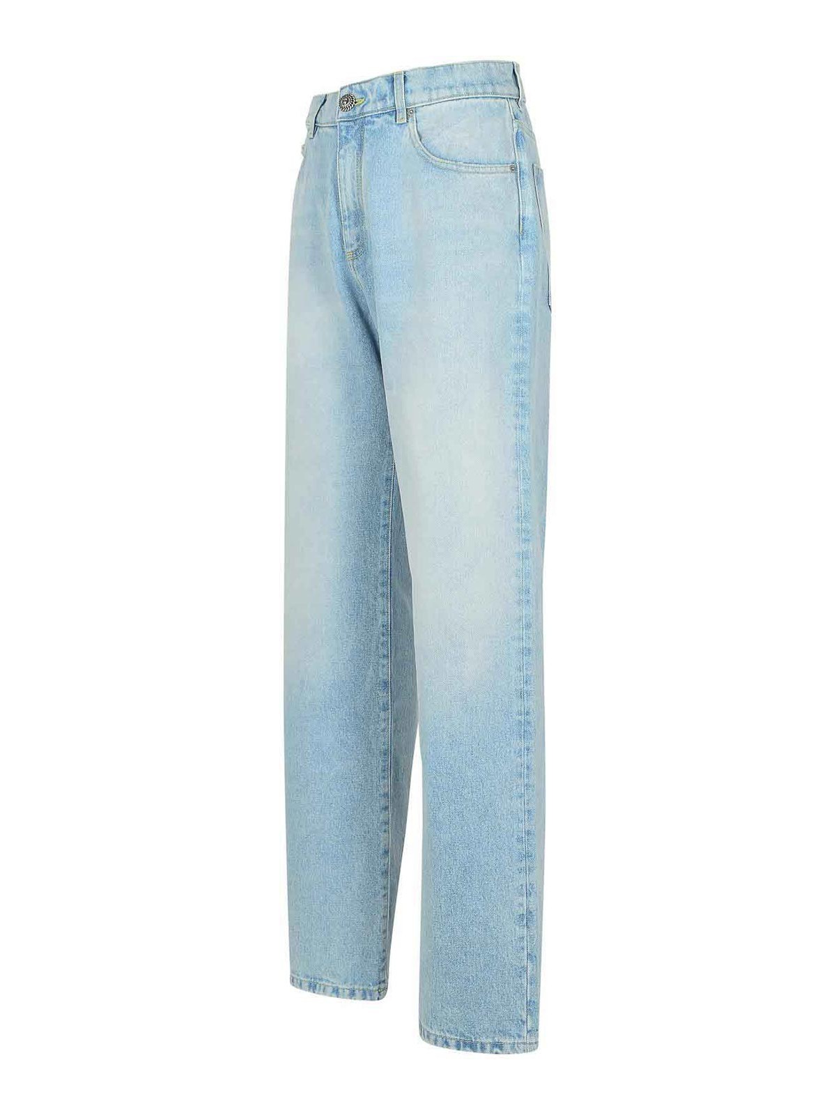 Shop Balmain Light Blue Denim Jeans