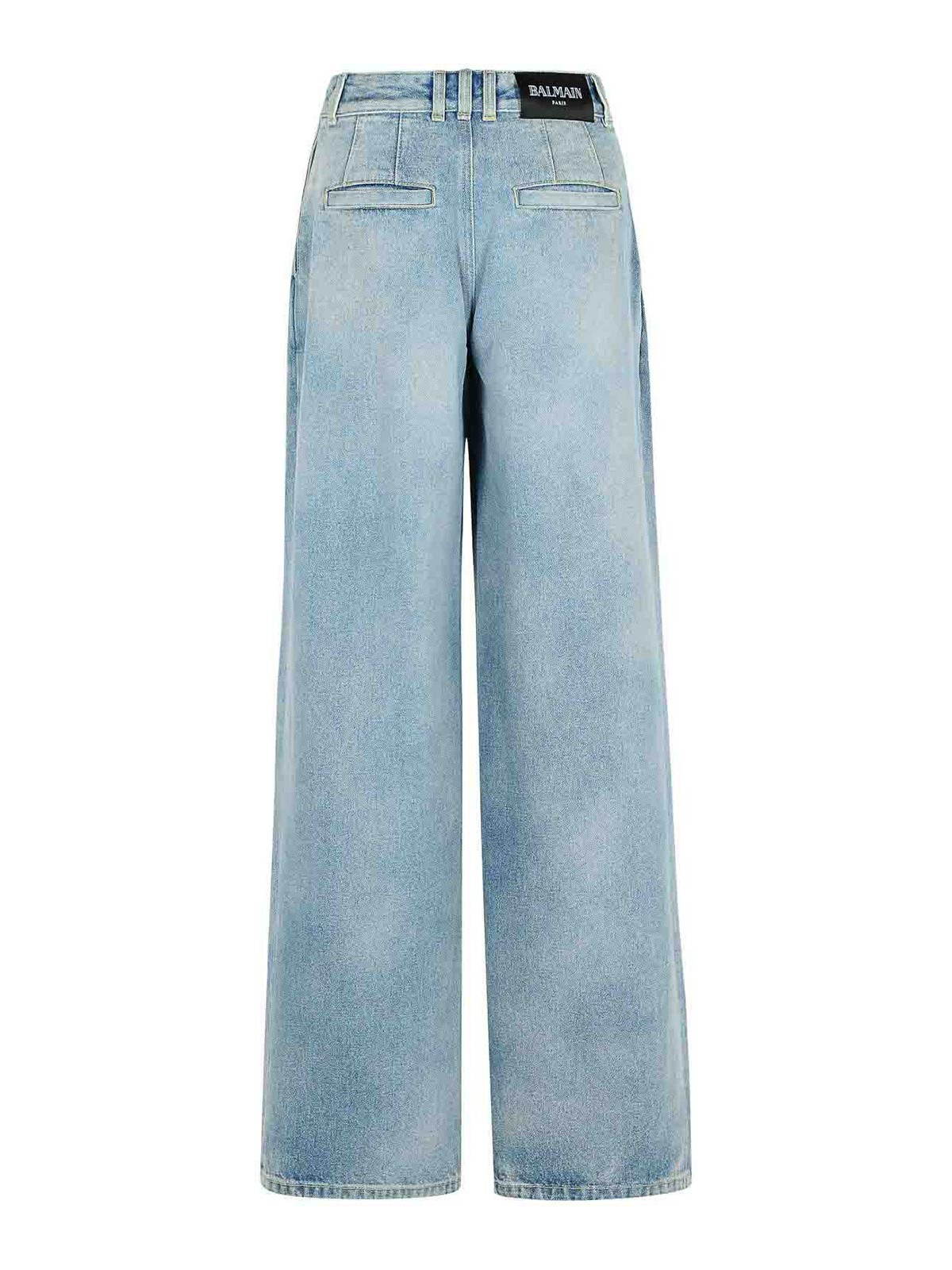 Shop Balmain Light Blue Denim Jeans