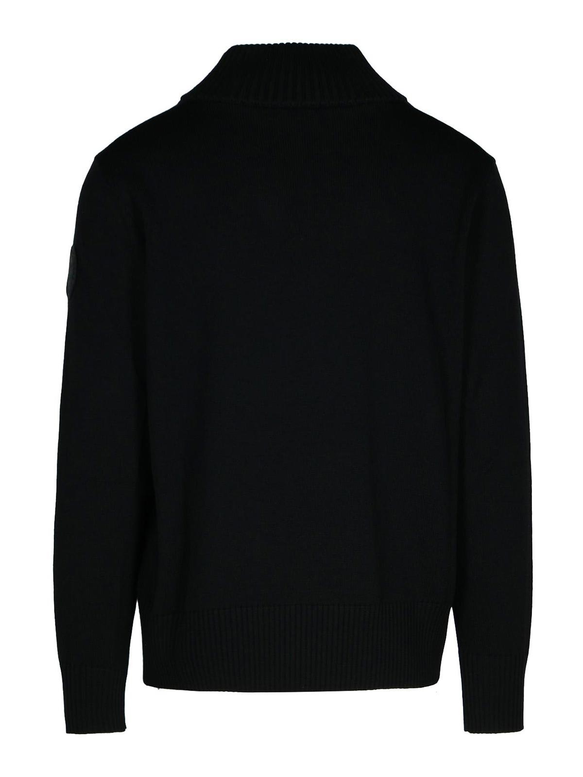 Shop Canada Goose 1/4 Zip Rosseau Black Wool Sweatshirt