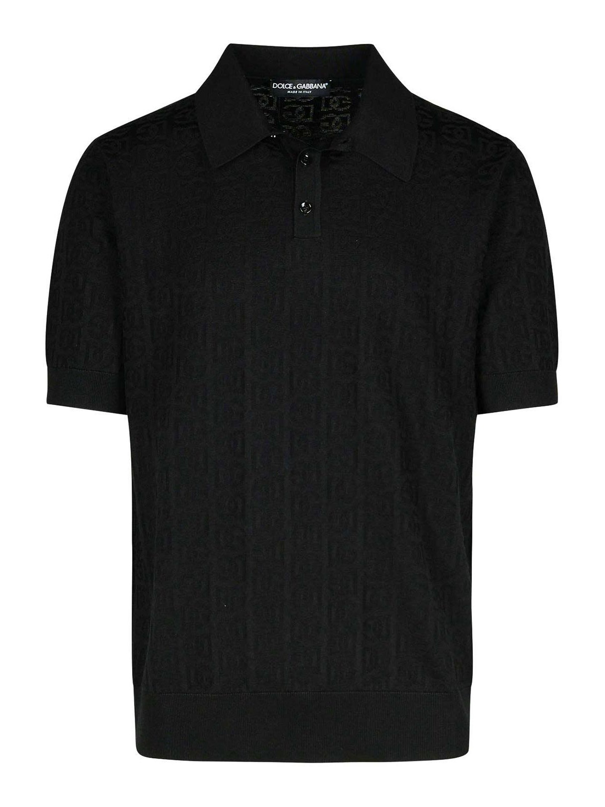 Dolce & Gabbana Black Silk Polo Shirt