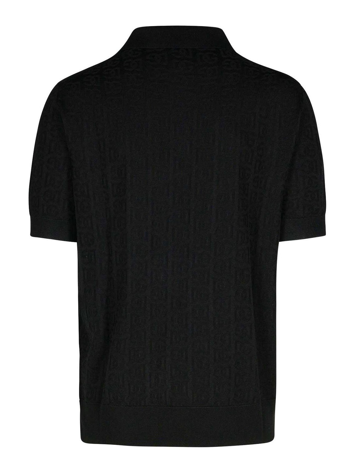 Shop Dolce & Gabbana Black Silk Polo Shirt