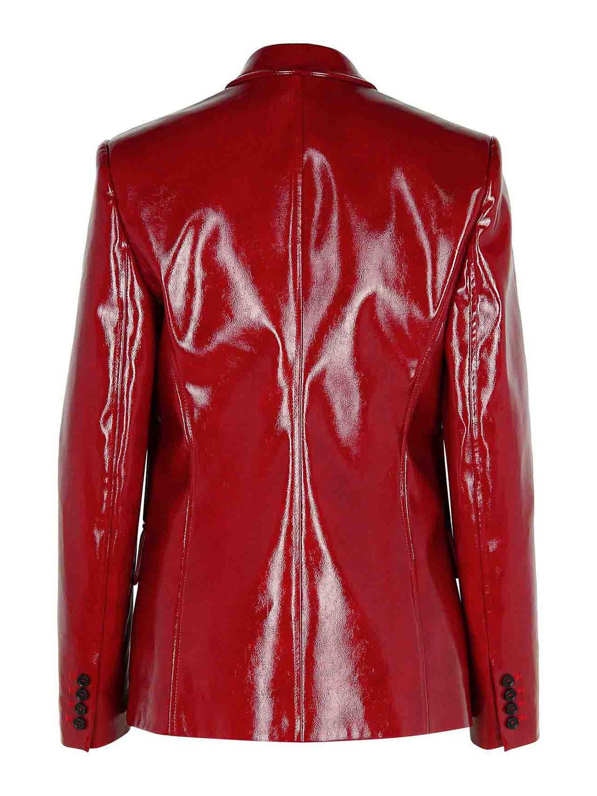 Shop Msgm Burgundy Polyester Blazer In Dark Red