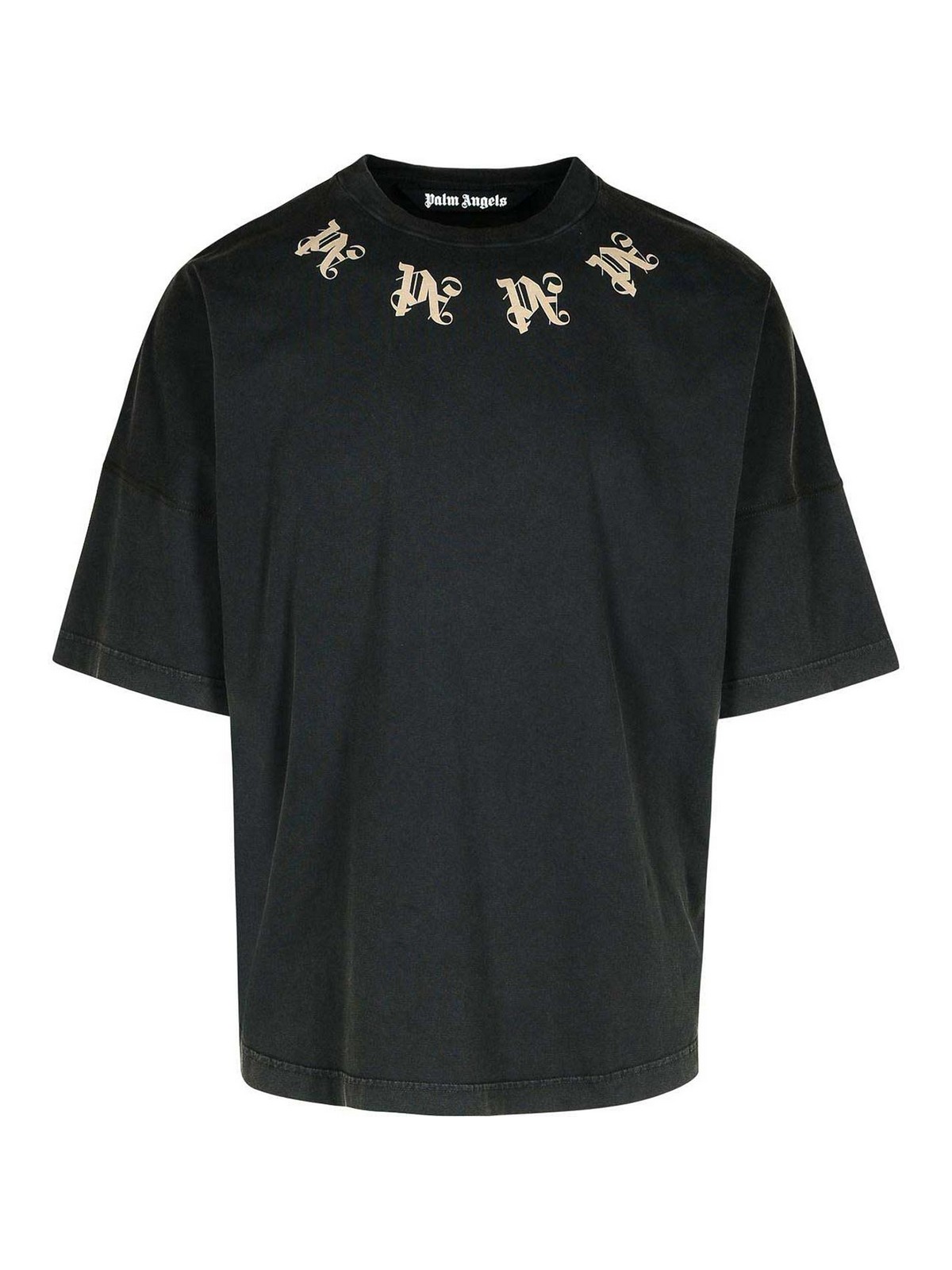 Palm Angels Stateme Black Cotton Over T-shirt