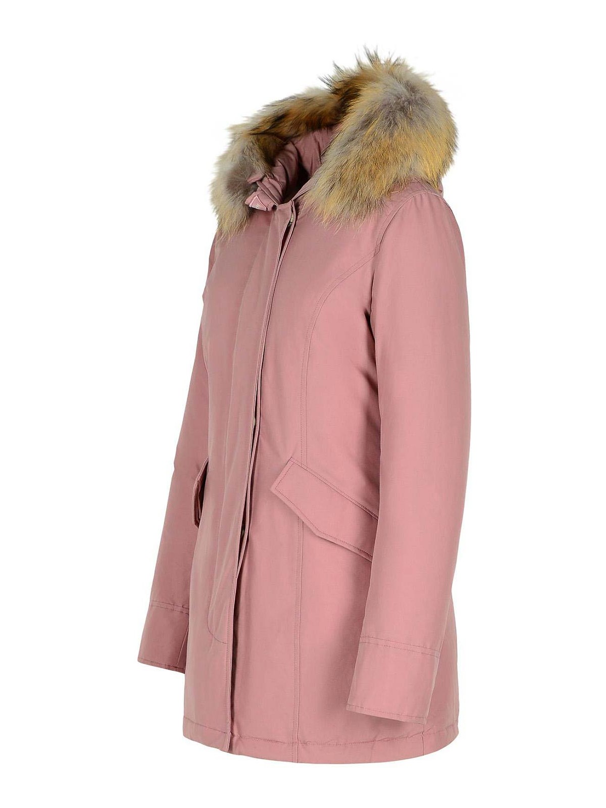 Shop Woolrich Artic Pink Cotton Blend Parka In Nude & Neutrals