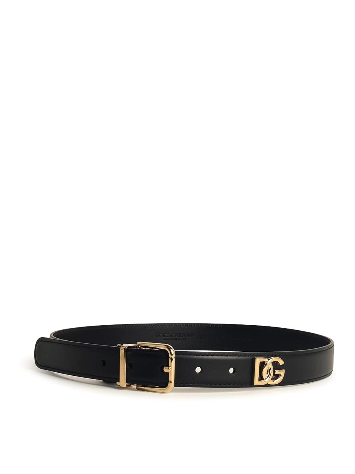 Dolce & Gabbana Black Leather Belt