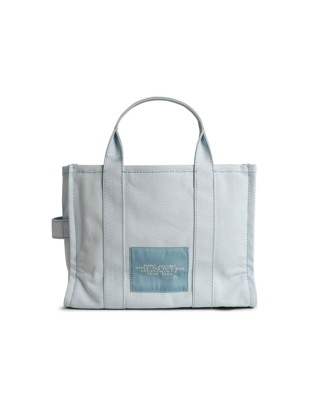 Shop Marc Jacobs Tote Medium Bag In Light Blue Canvas