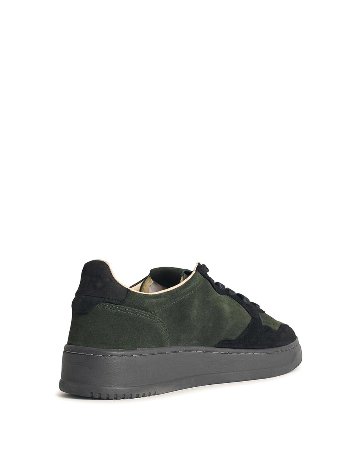 Shop Autry Medialist Green Suede Sneakers