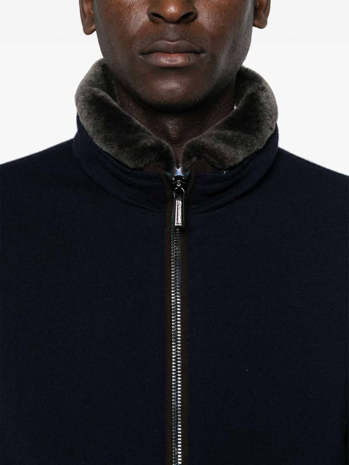 Moorer Wool Blend Bellati Down Jacket In Black
