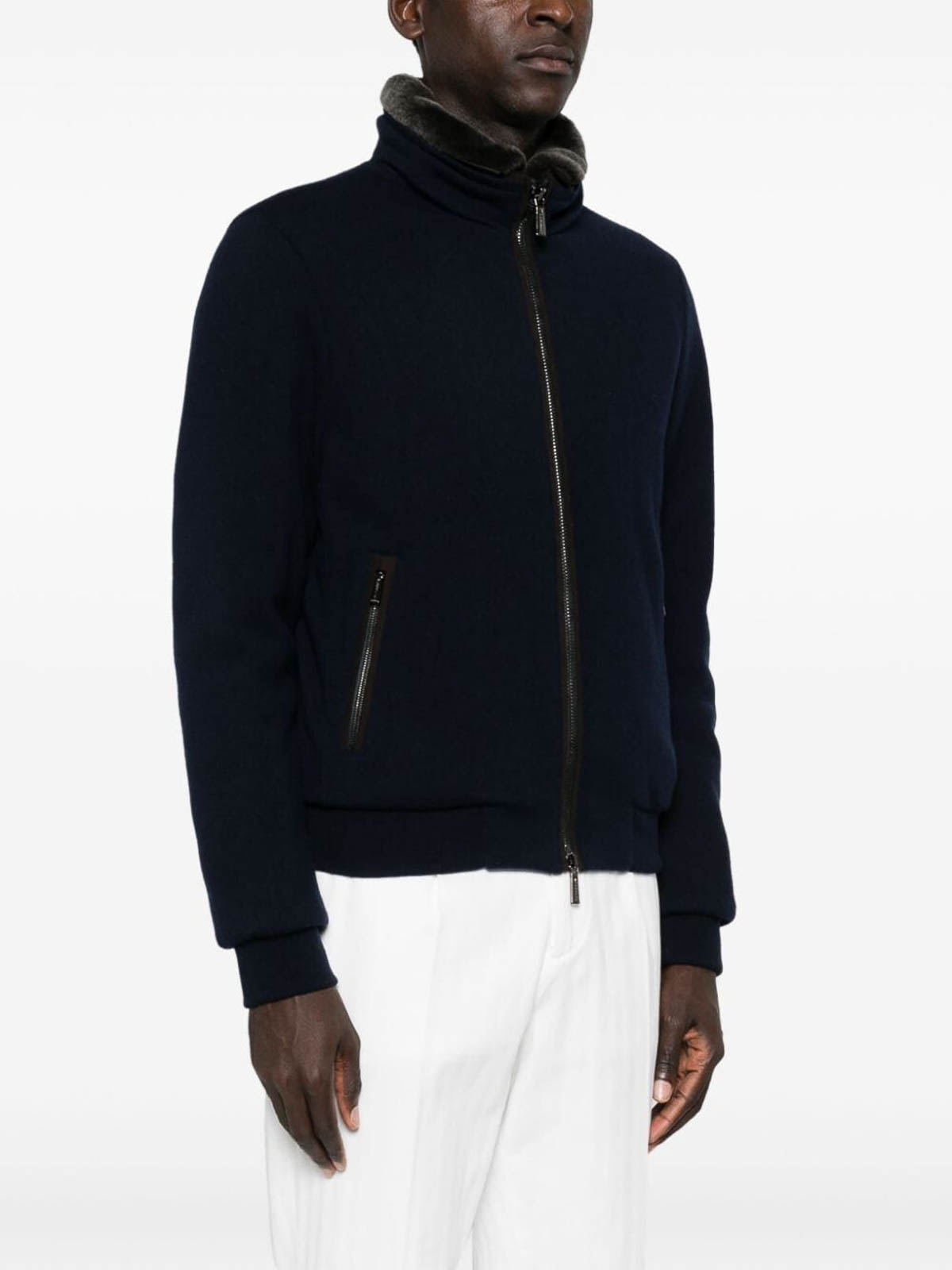 Moorer Wool Blend Bellati Down Jacket In Black