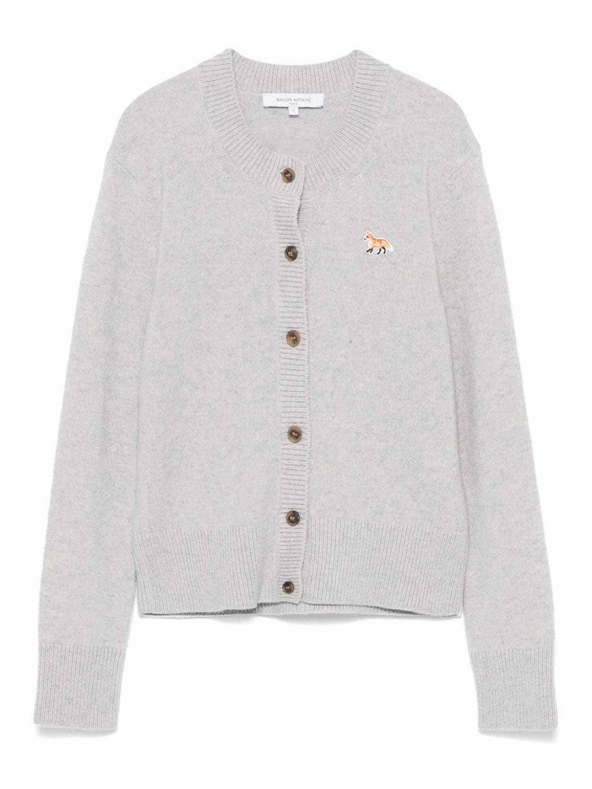 MAISON KITSUNE BABY FOX カーディガン グレー Maison Kitsuné Baby Fox Wool Cardigan - Grey|LW00508KT1006H120