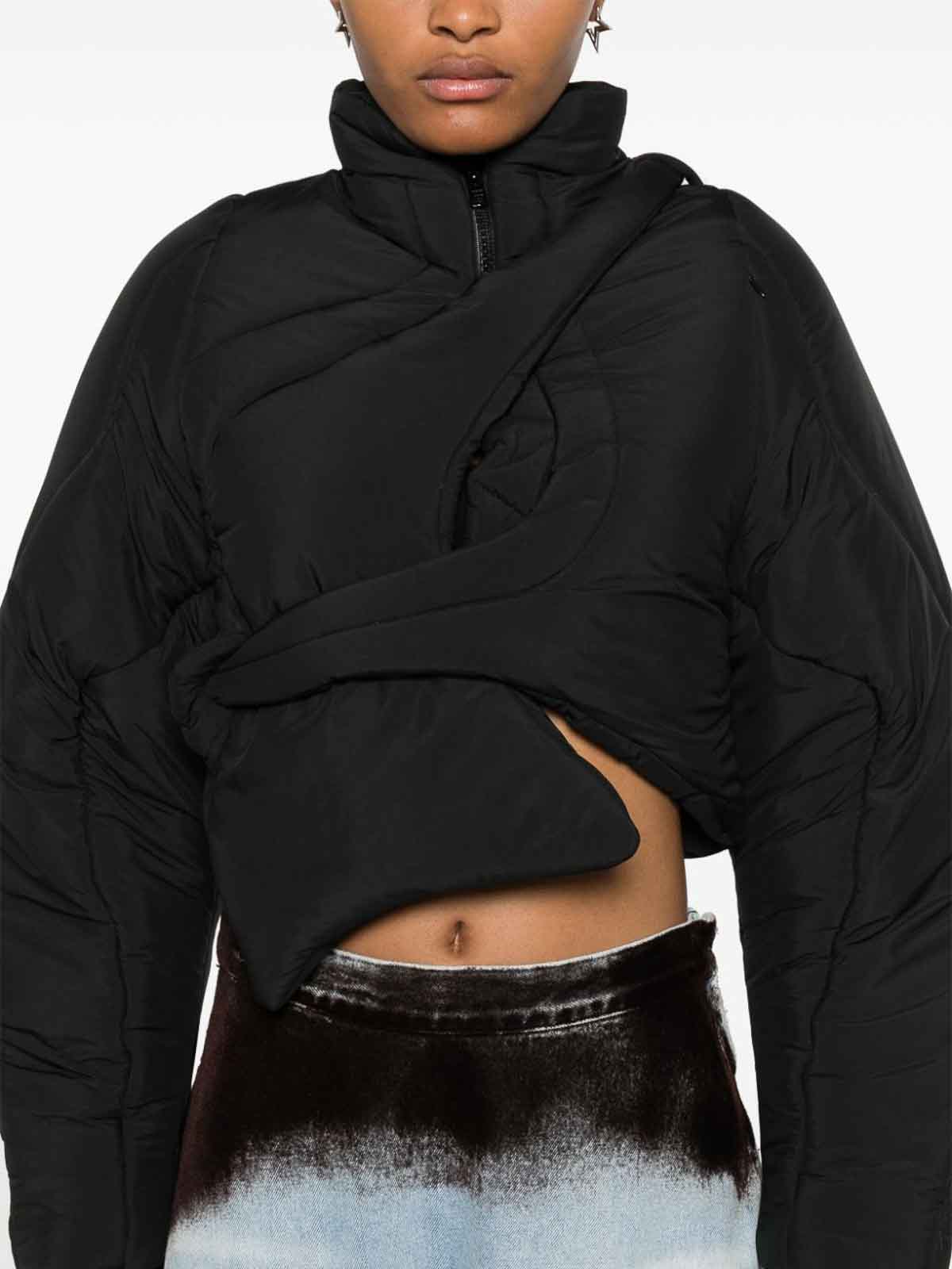 Ottolinger Asymmetric Cropped Down Jacket - Black|1090603921