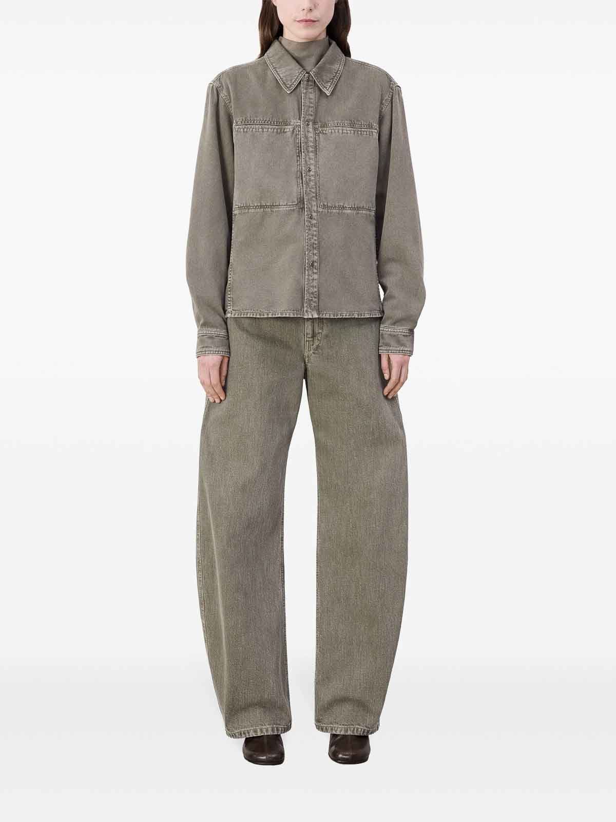 トップス Lemaire Denim Long Sleeve T-Shirt 44 LEMAIRE long-sleeve Denim Shirt | Grey | FARFETCH