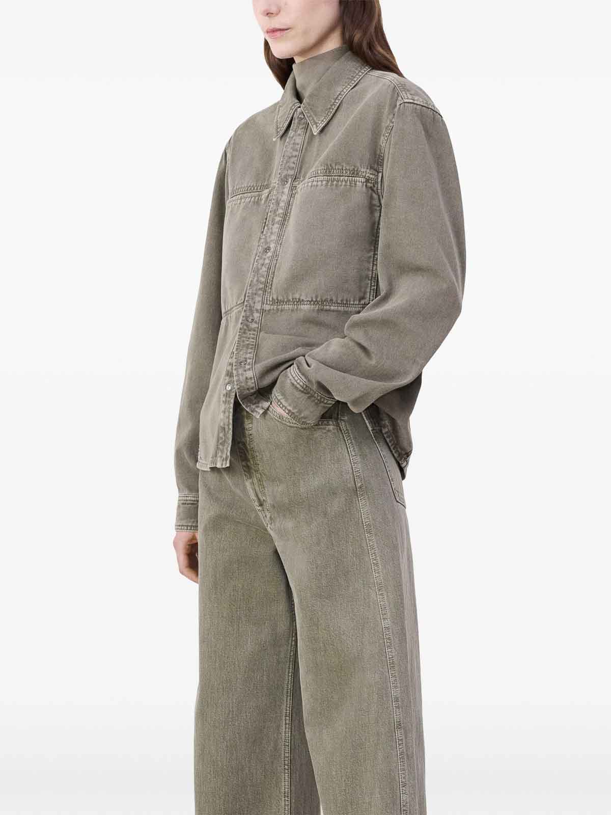 Lemaire Fitted Denim Shirt - Dark Green - Women