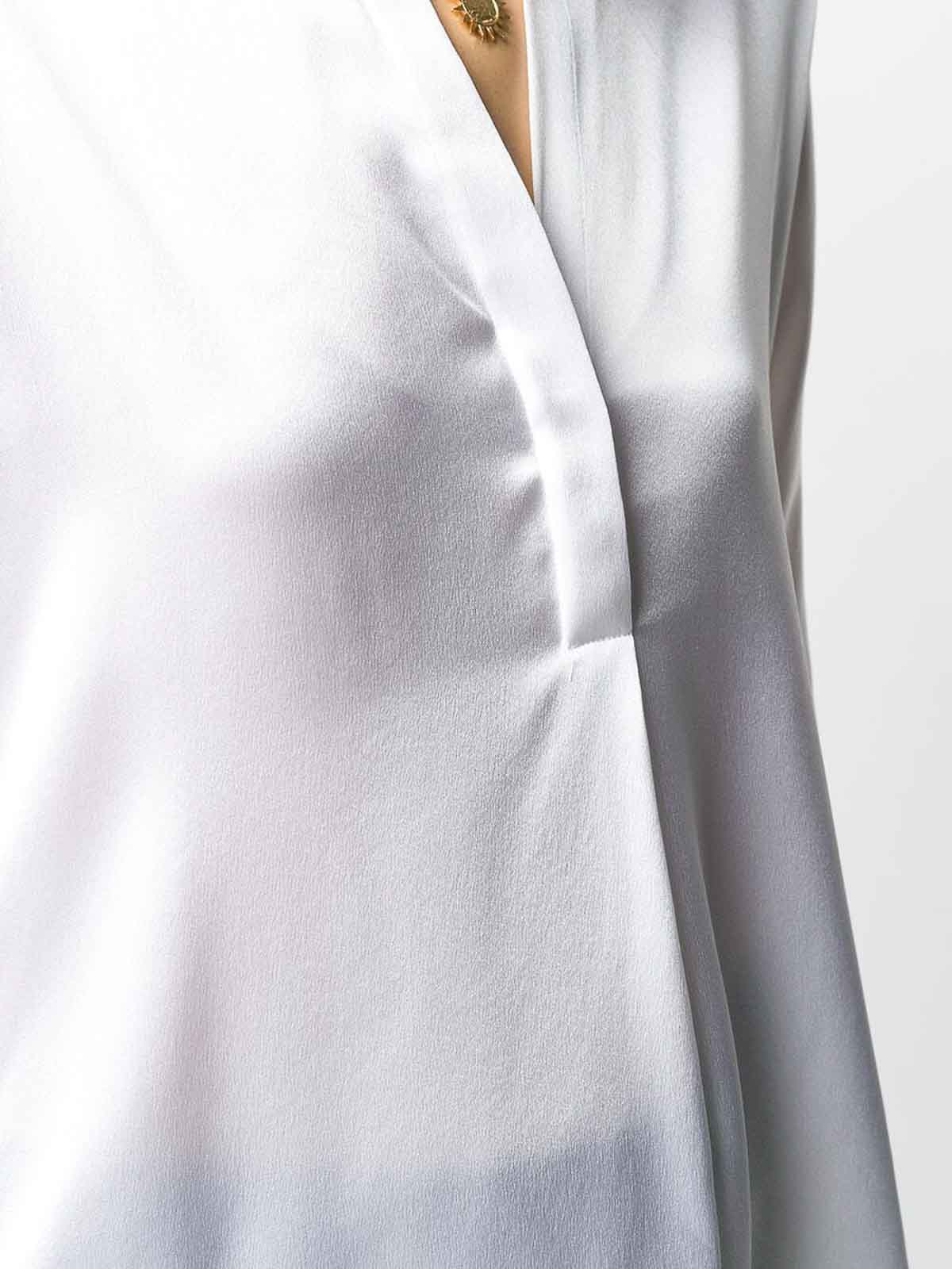 Shop Vince Band Collar Blouse In White