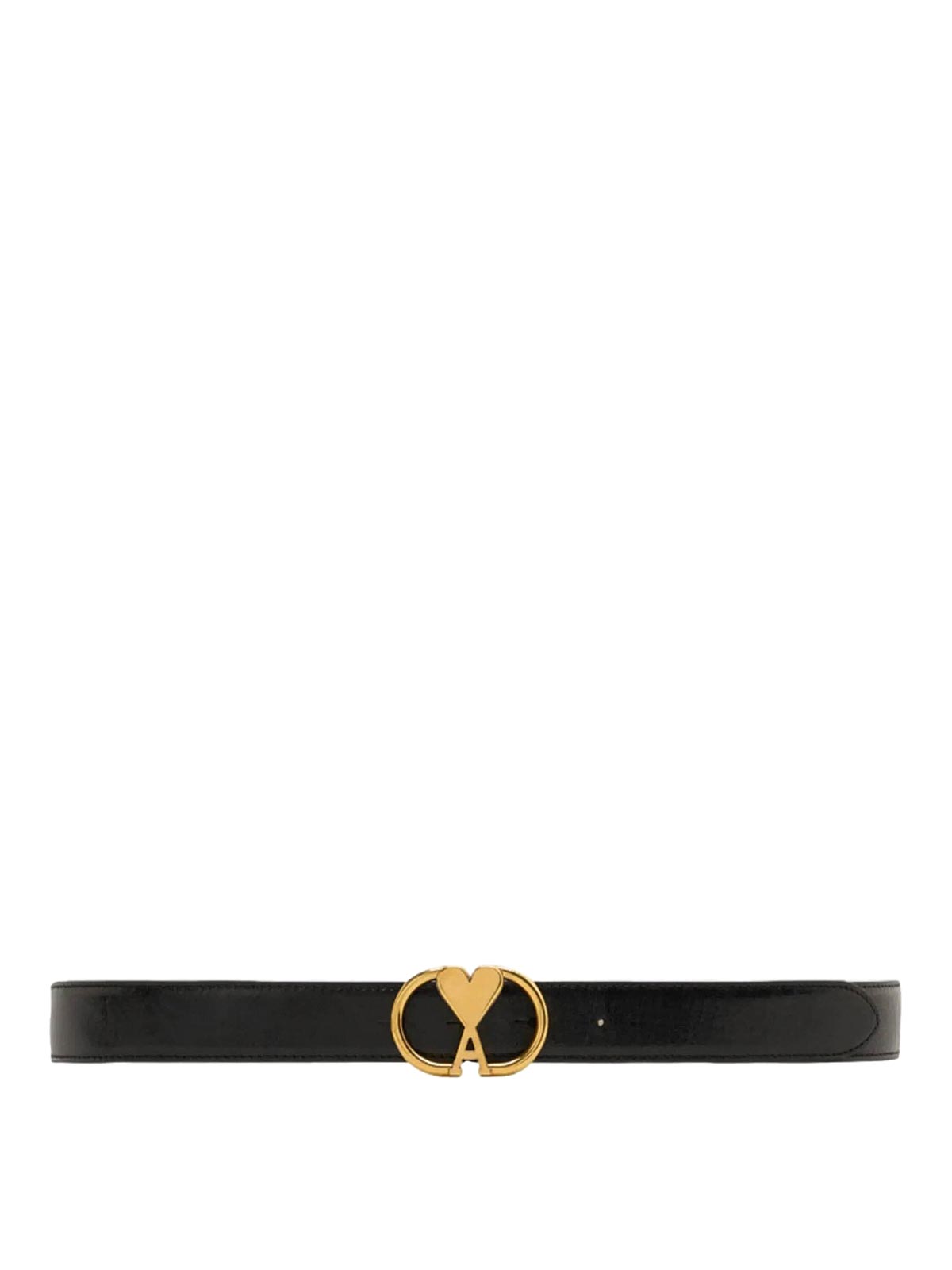 Shop Ami Alexandre Mattiussi Belt Buckle In Black