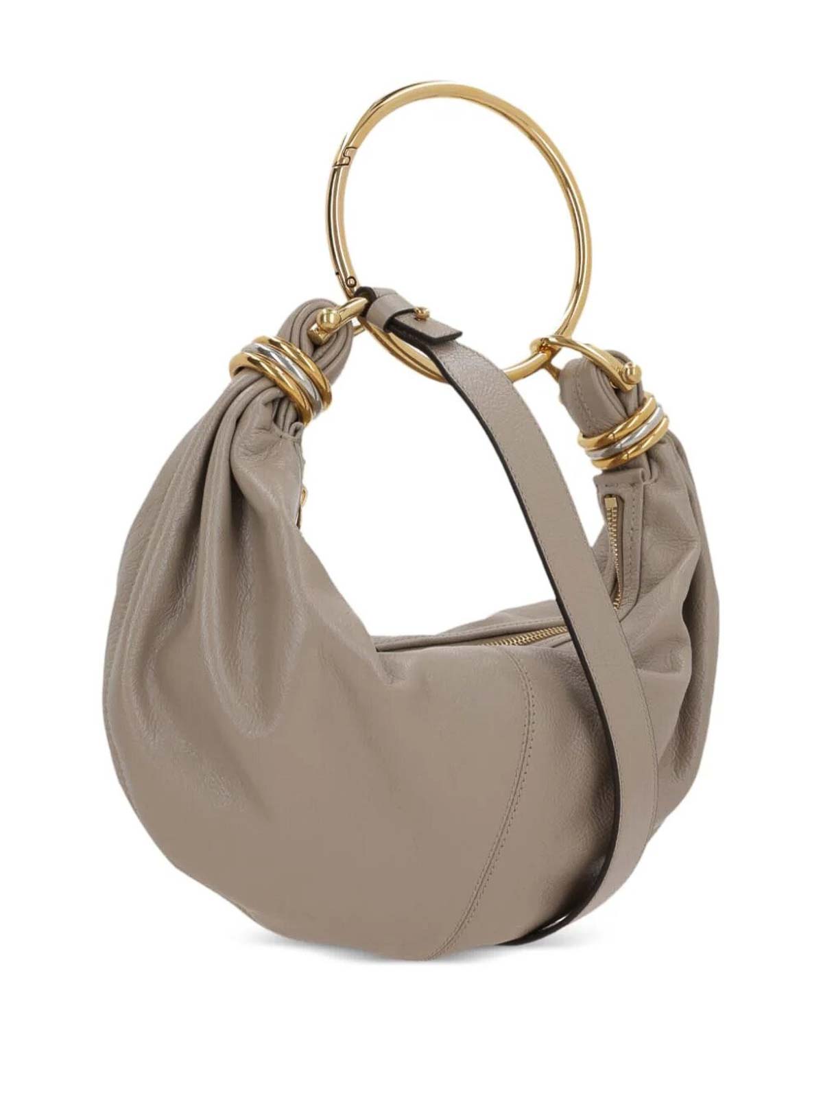 Shop Chloé Small Hobo Bag In Taupe