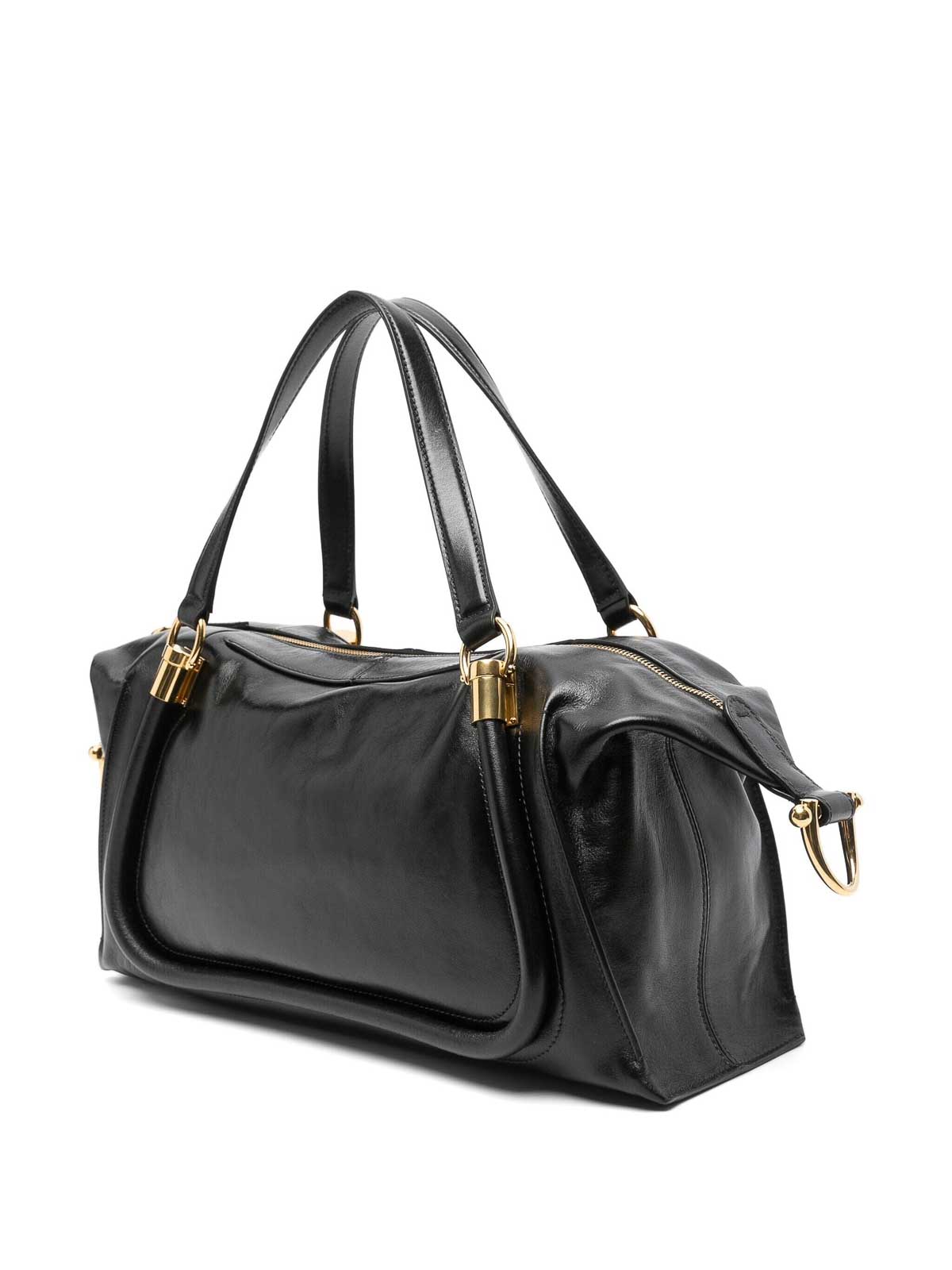 Shop Chloé Double Carry Bag In Black