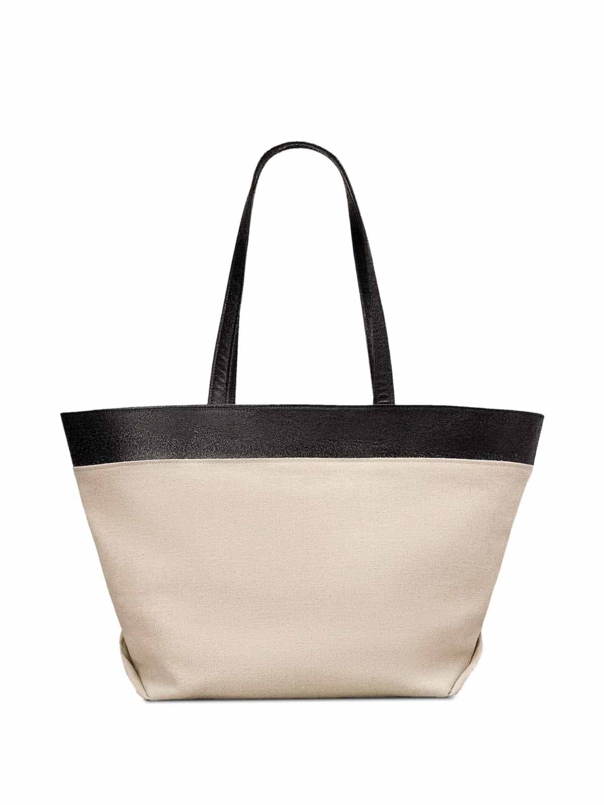 Ami Alexandre Mattiussi East West Ami Canvas Shopping Bag In Beige