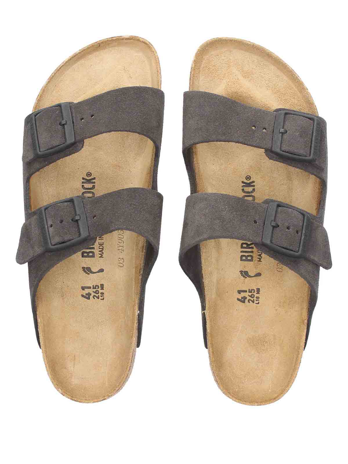 Shop Birkenstock Arizona Suede In Grey