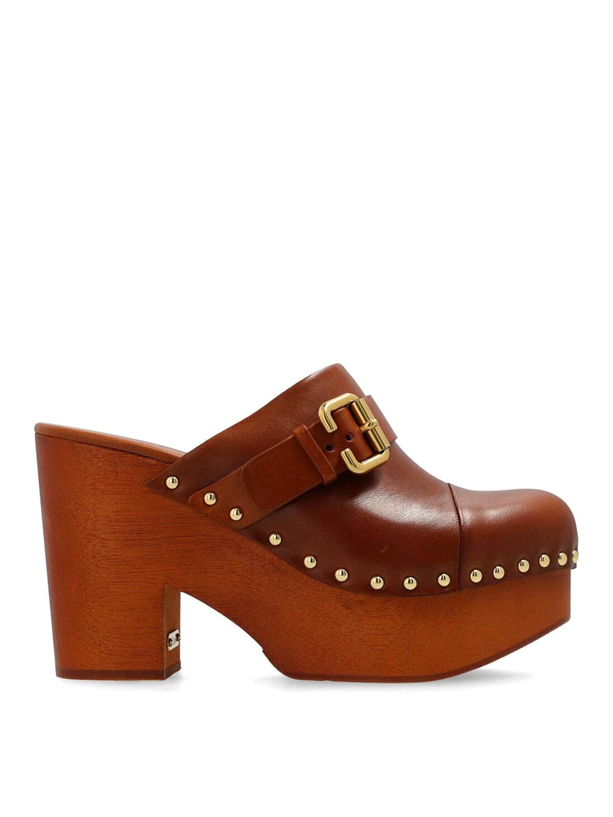 Chloé Clog Borchie In Brown