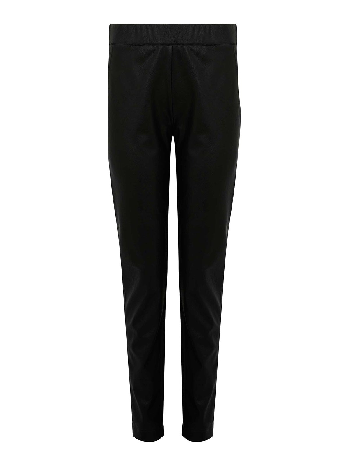 Shop D Exterior Faux Leather Leggings With Elasticated Waist In Black