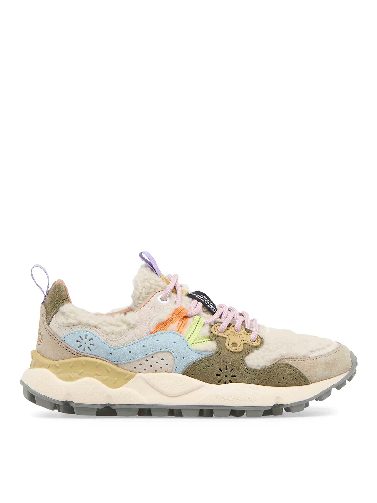 Shop Flower Mountain Yamano 3 Sneakers In Tech Fabric And Suede In Multicolour