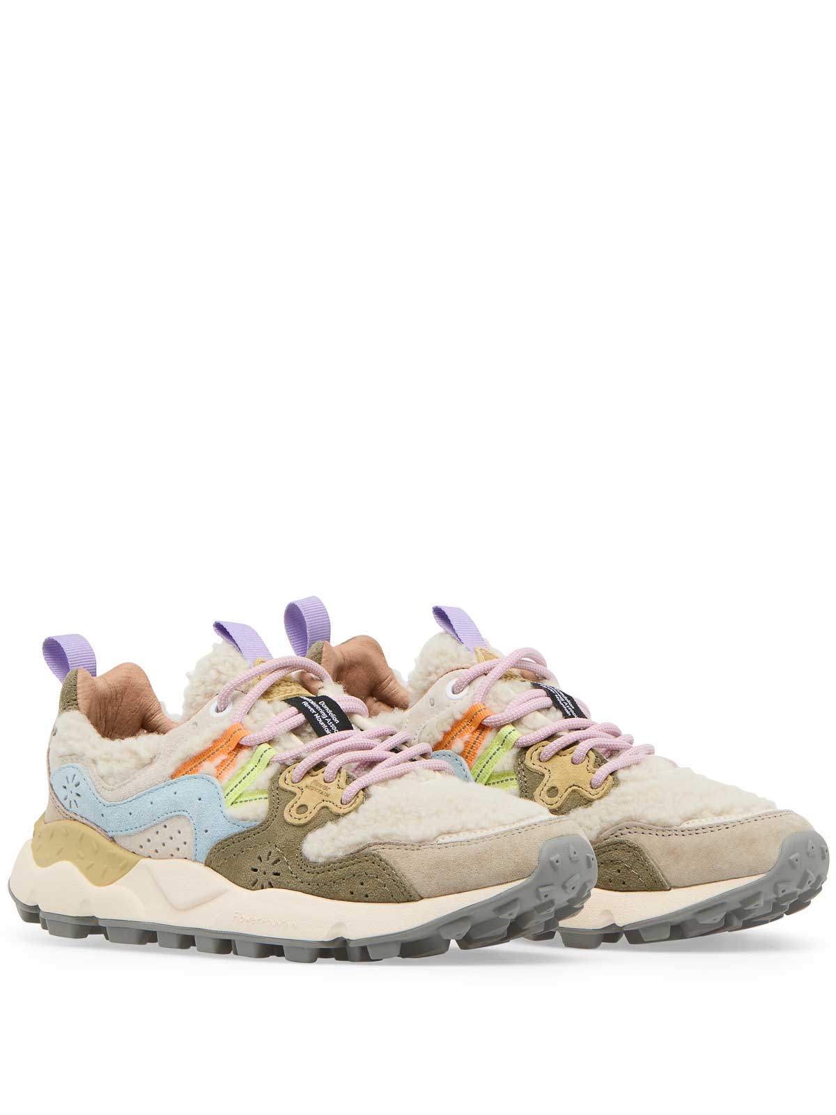 Shop Flower Mountain Yamano 3 Sneakers In Tech Fabric And Suede In Multicolour