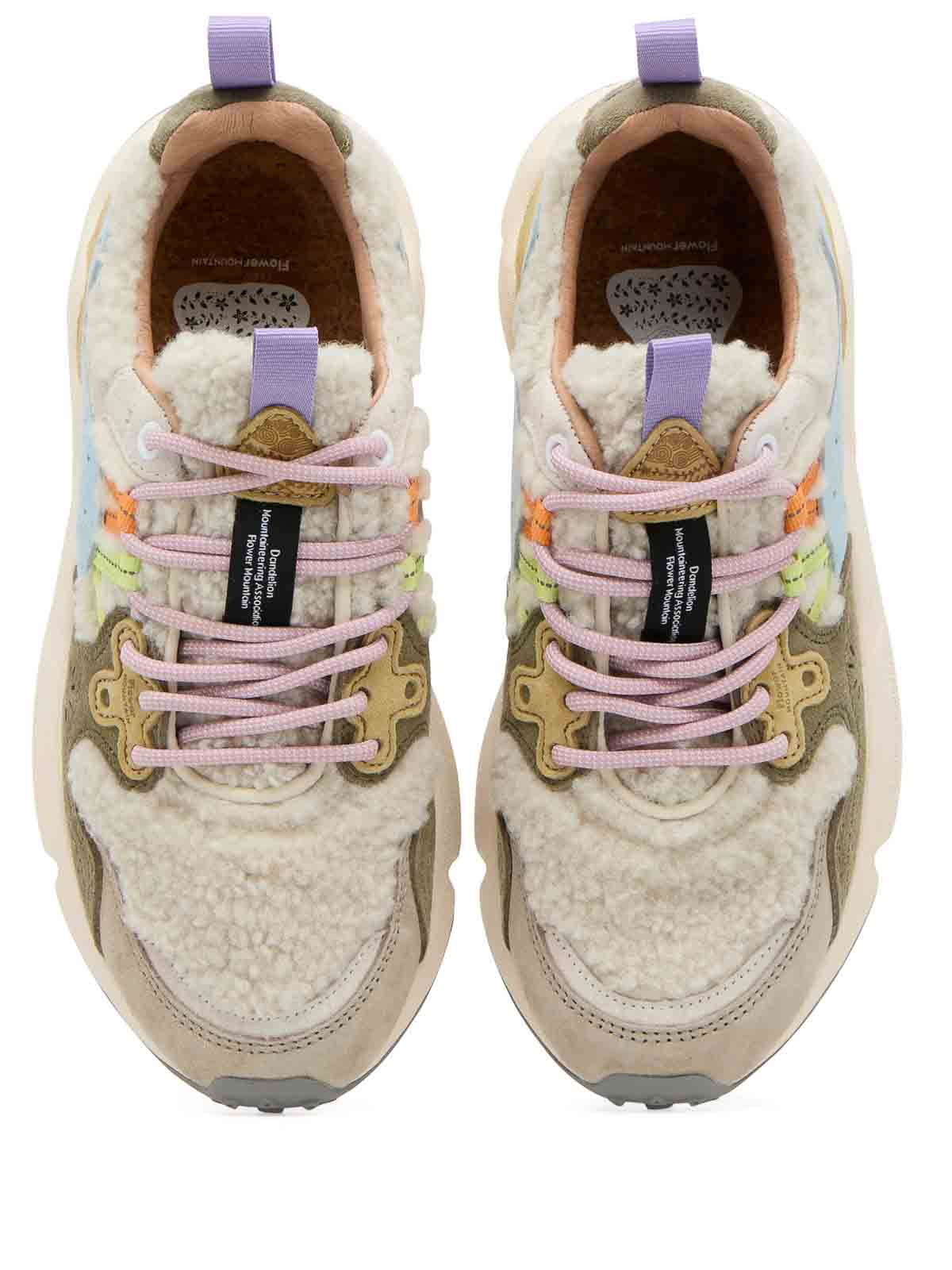 Shop Flower Mountain Yamano 3 Sneakers In Tech Fabric And Suede In Multicolour