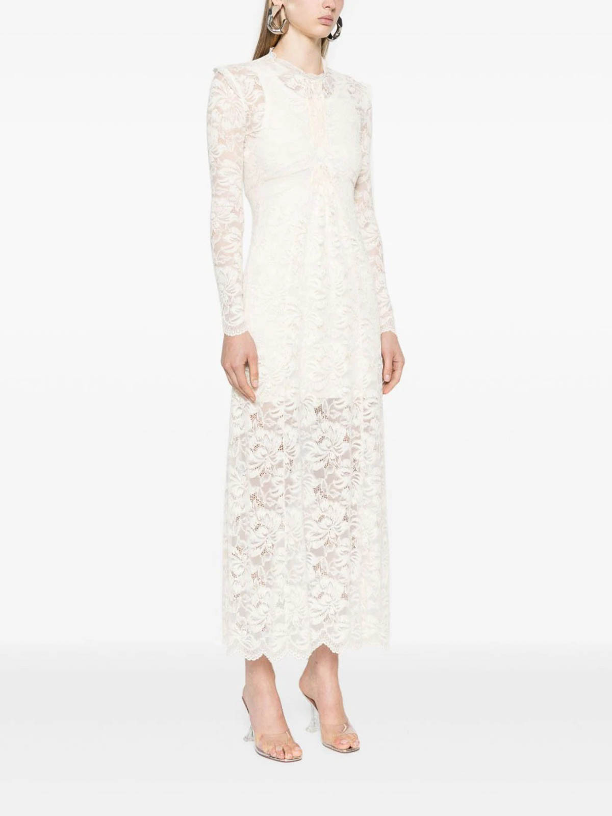 knee length dresses for ladies Paco Rabanne White Neoprene and Silver Lurex Lace Dress SS2017   PaumLosAngeles