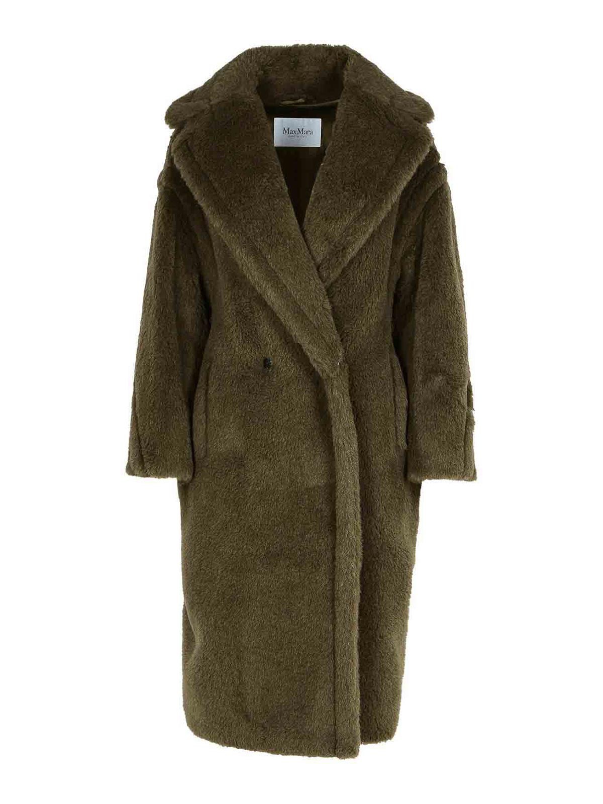 Max Mara Ted Girl Dark Green Alpaca Blend Coat