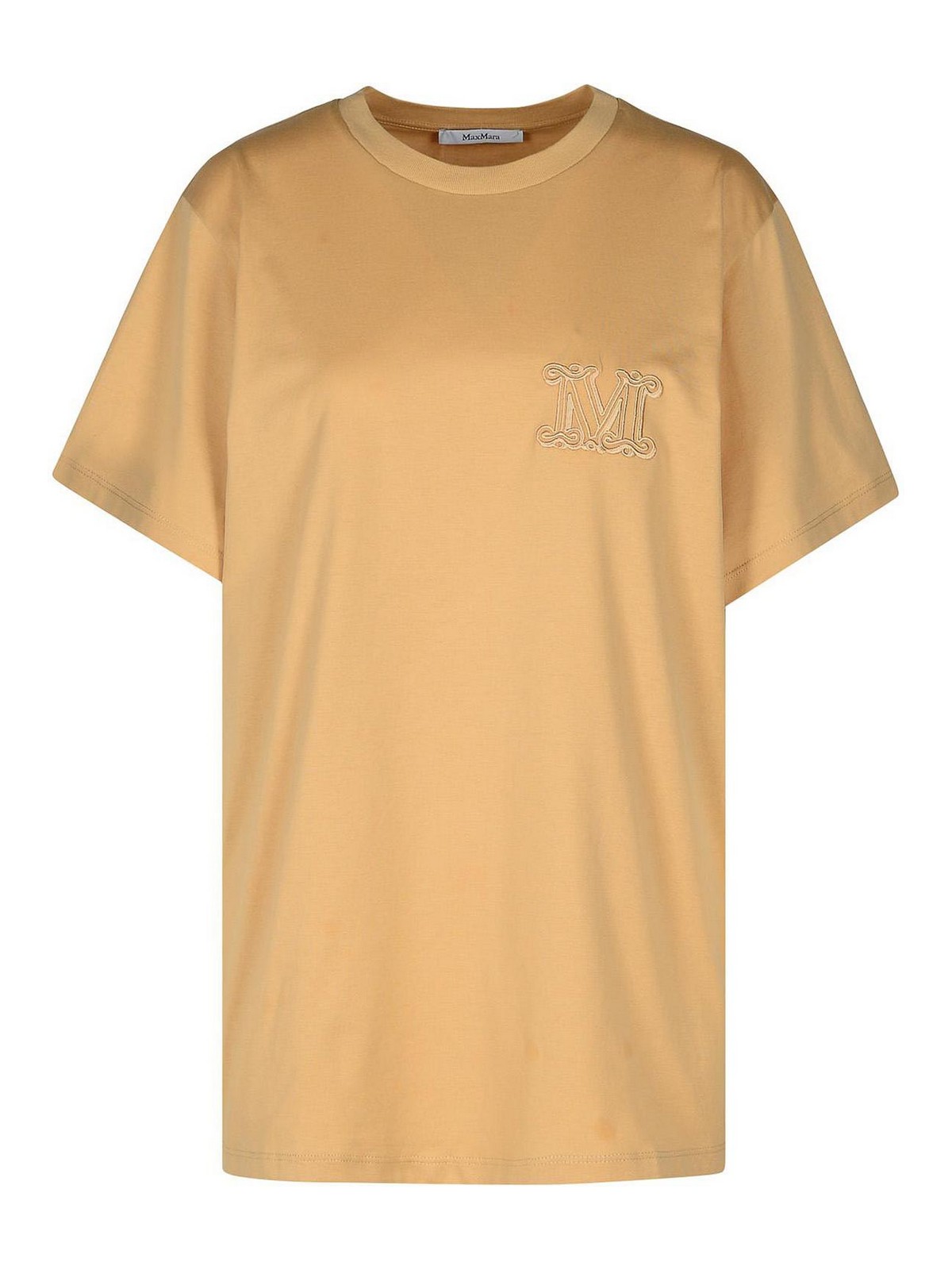 Shop Max Mara Beige Cotton T-shirt