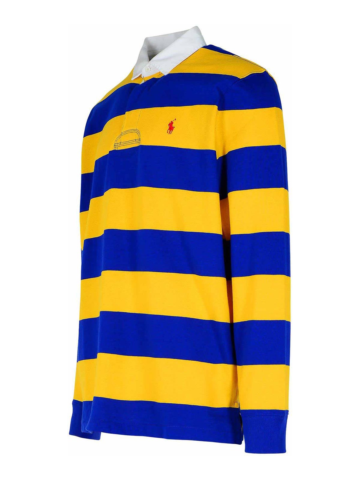 Shop Polo Ralph Lauren Rugby Yellow Cotton Polo Shirt