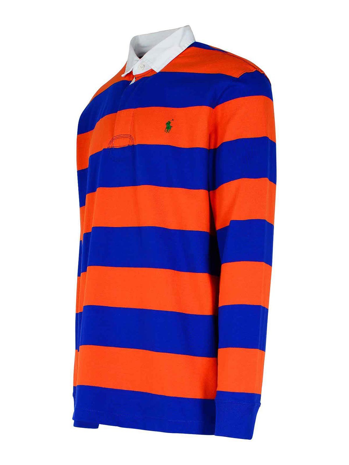 Shop Polo Ralph Lauren Rugby Orange Cotton Polo Shirt