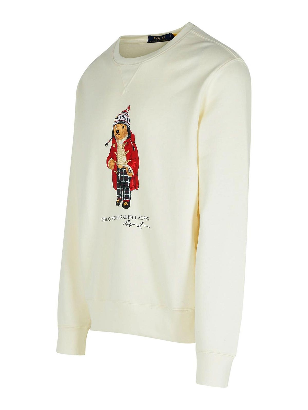 Shop Polo Ralph Lauren White Cotton Sweatshirt