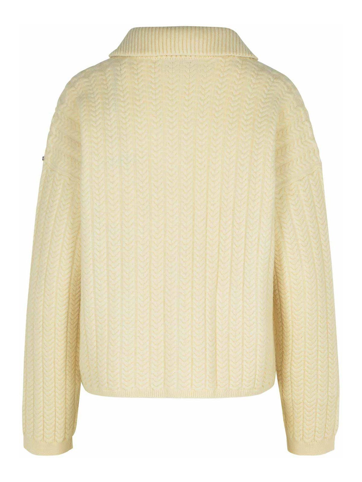 Shop Sportmax Tubinga Ivory Wool Blend Cardigan In White