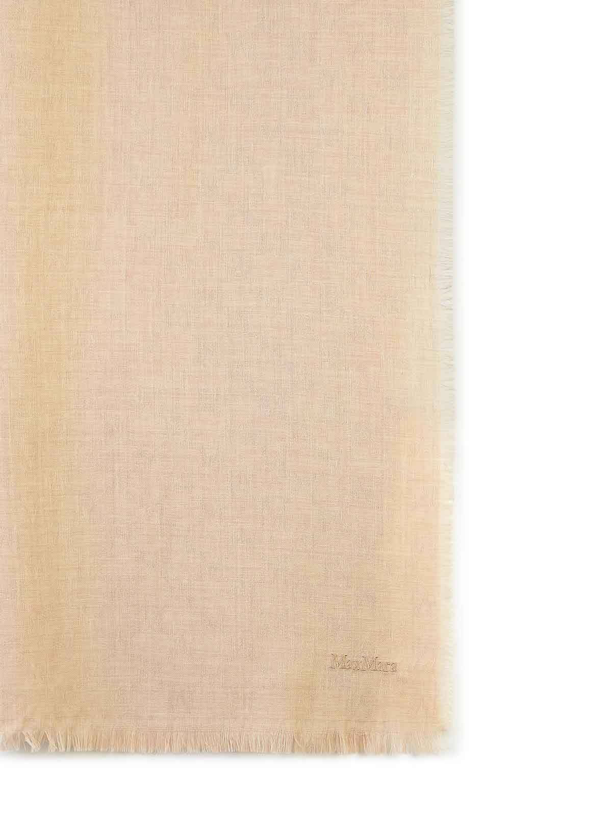 Shop Max Mara Magico Beige Wool Scarf