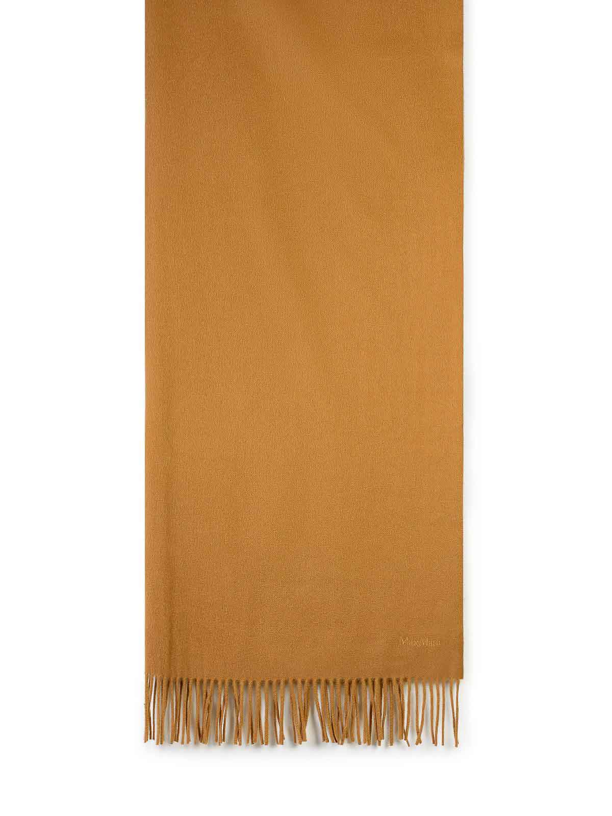 Shop Max Mara Baci Light Brown Chasmere Scarf In Beige