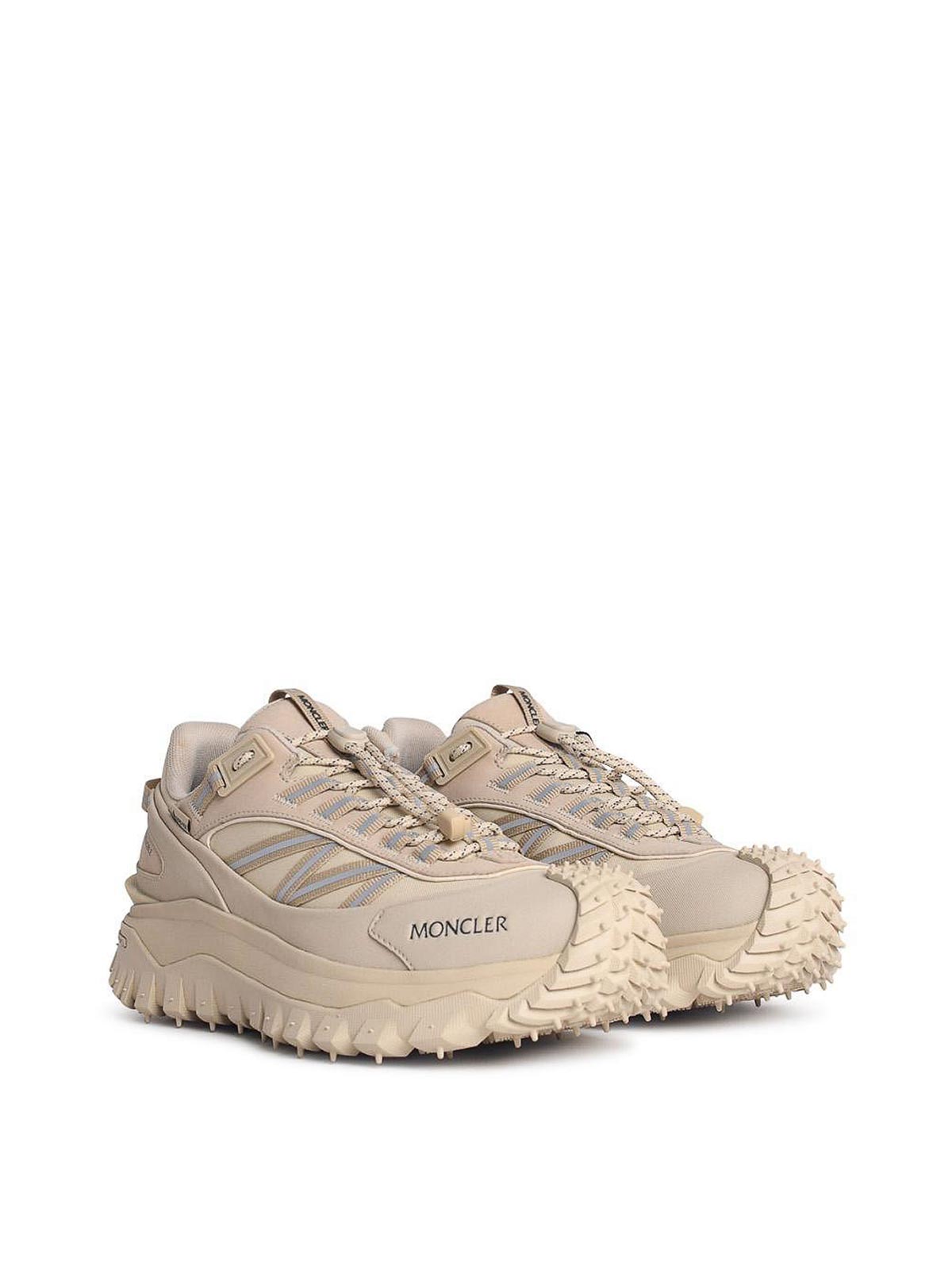 Shop Moncler Trailgrip Gtx Beige Polyamide Sneakers