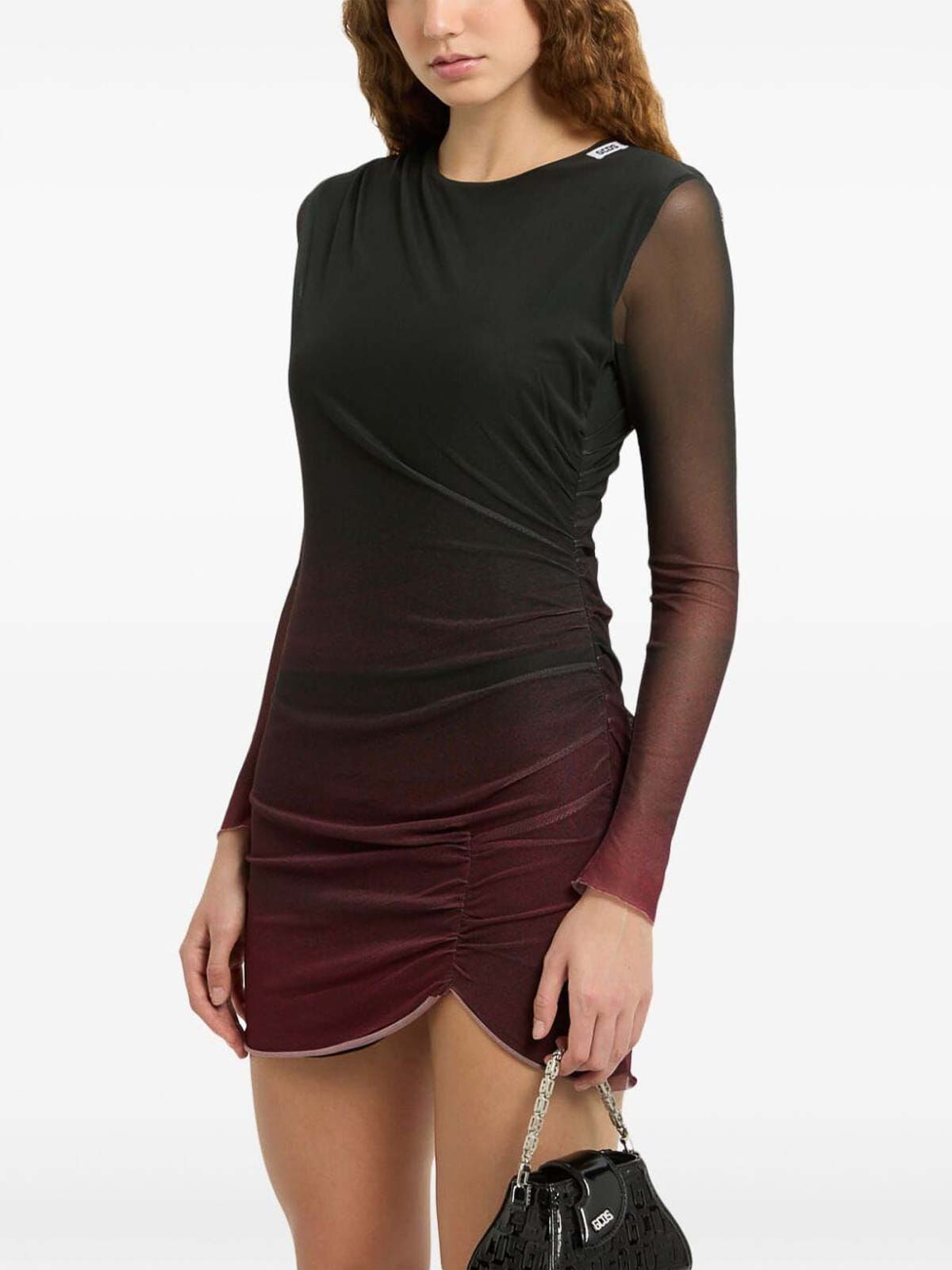 Shop Gcds Tulle Mini Dress In Dark Red