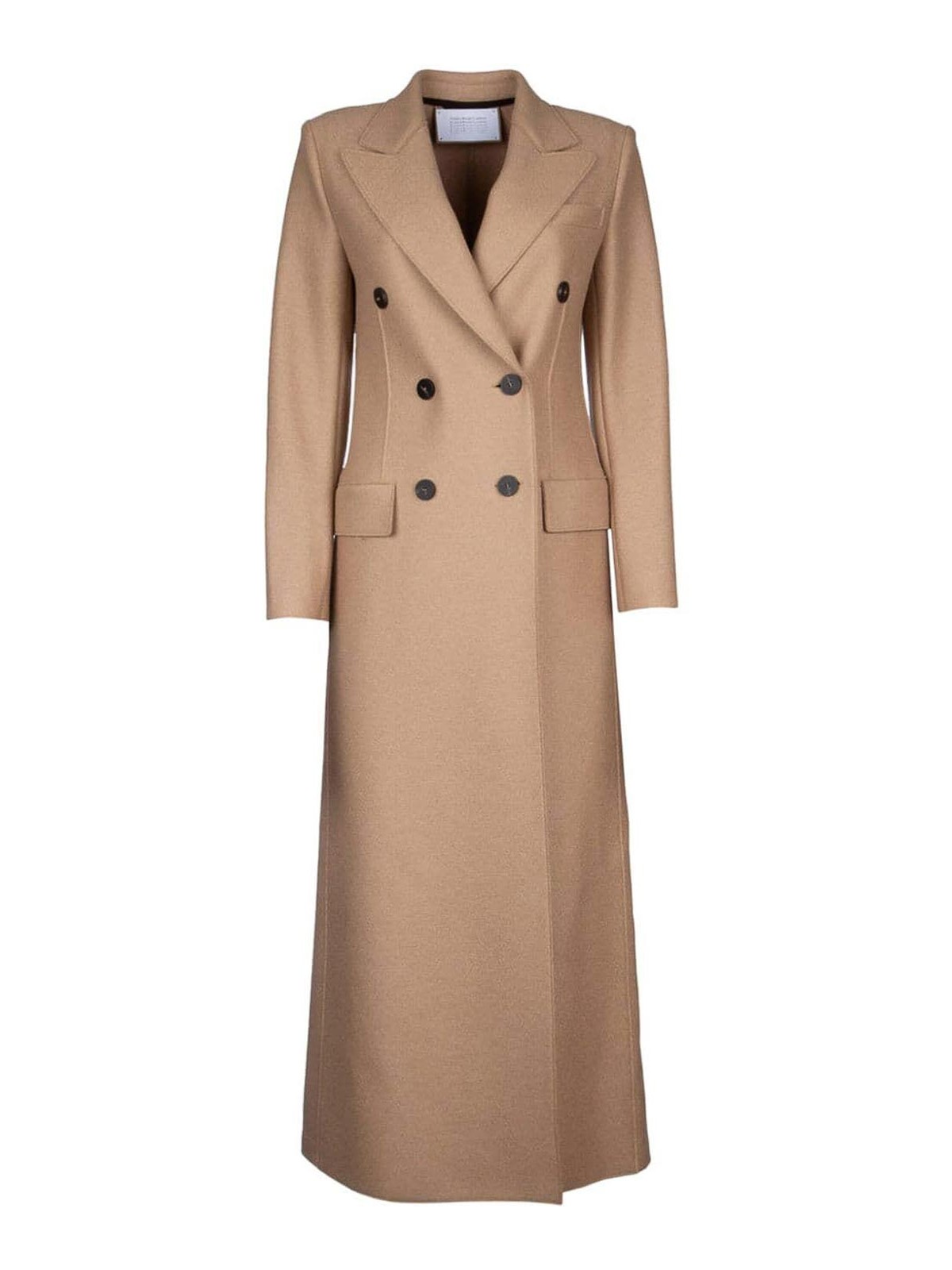 Harris Wharf London Long Coat In Beige