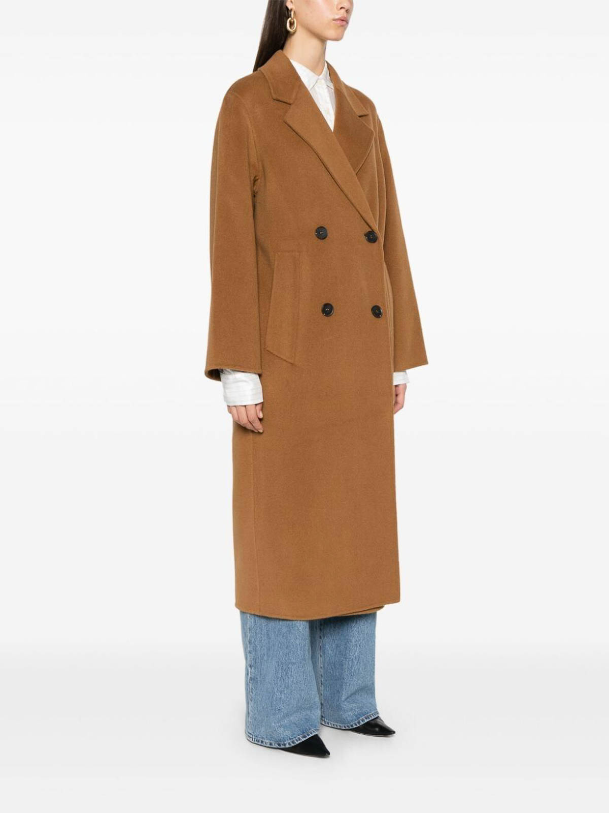 Shop Ivy & Oak Double Breasted Coat Clara In Camel