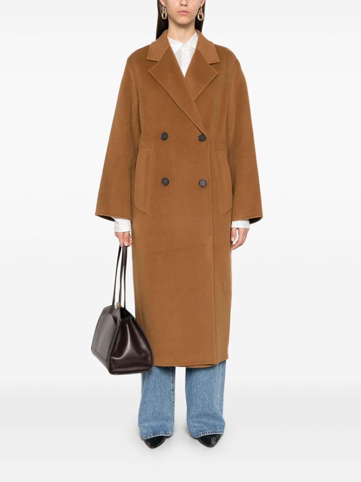 Shop Ivy & Oak Double Breasted Coat Clara In Camel