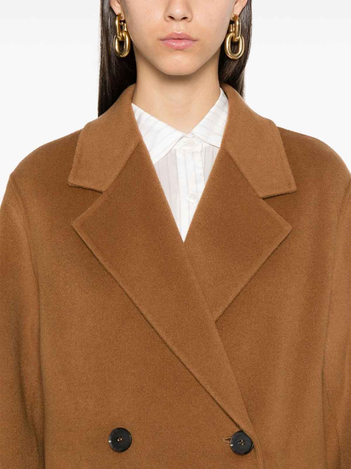 Shop Ivy & Oak Double Breasted Coat Clara In Camel