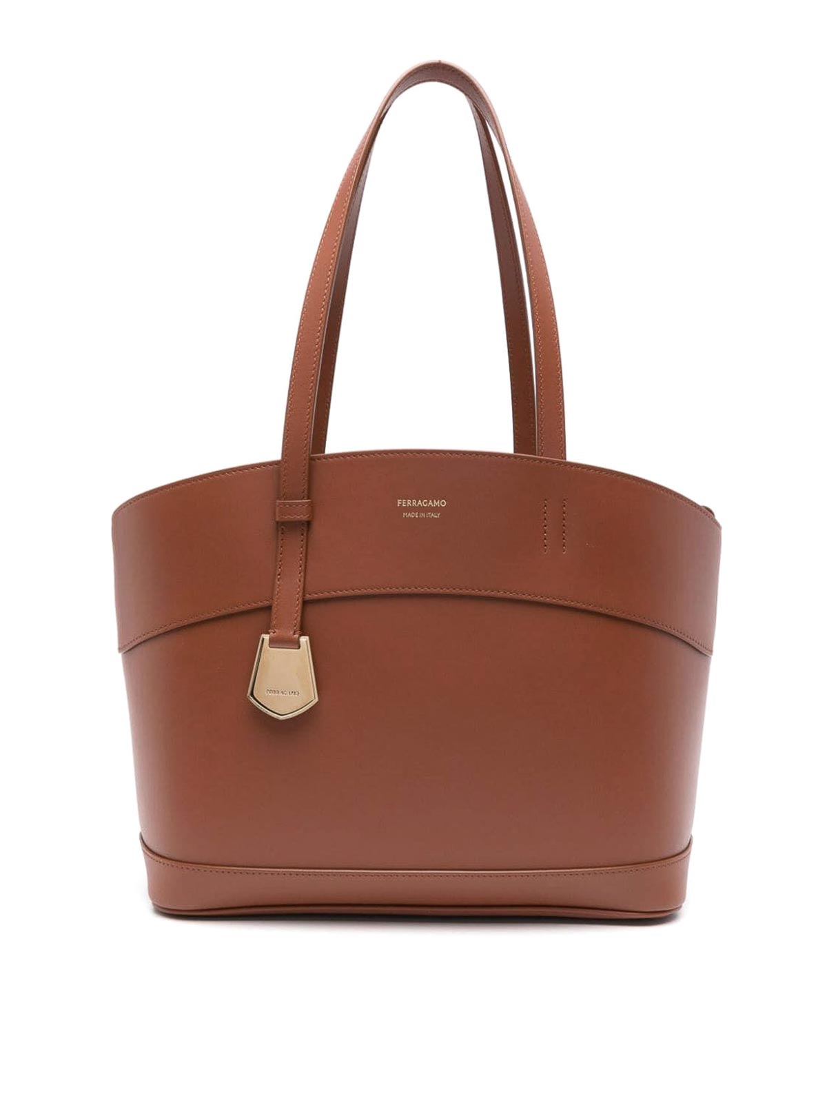 Ferragamo Charm Tote M In Brown