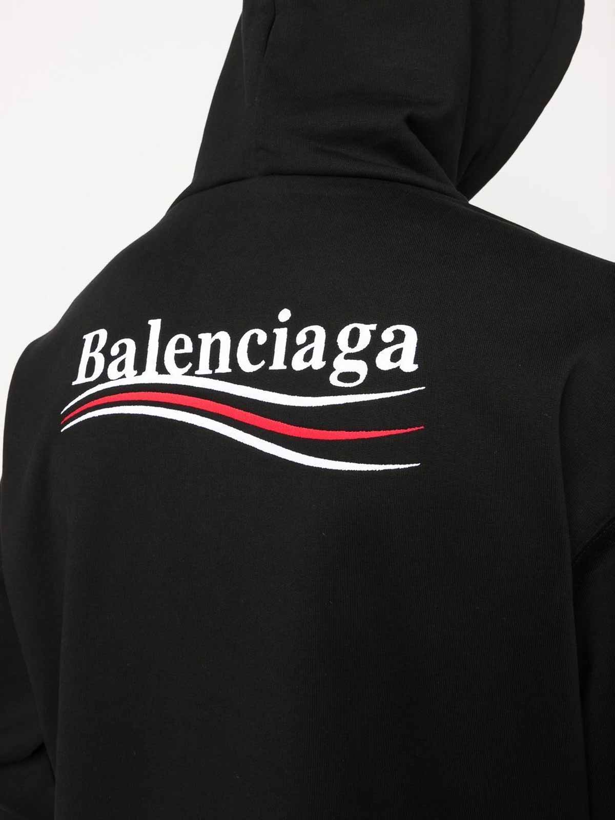 Shop Balenciaga Medium Fit Hoodie In Black